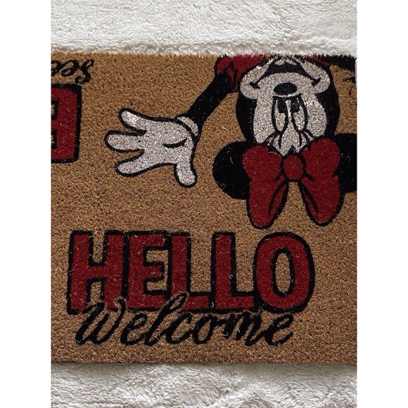 Disney Mickey Minnie Mouse Coir Door Mat 18x30” Outdoor Rug WELCOME  Hello Bye - Picture 6 of 9